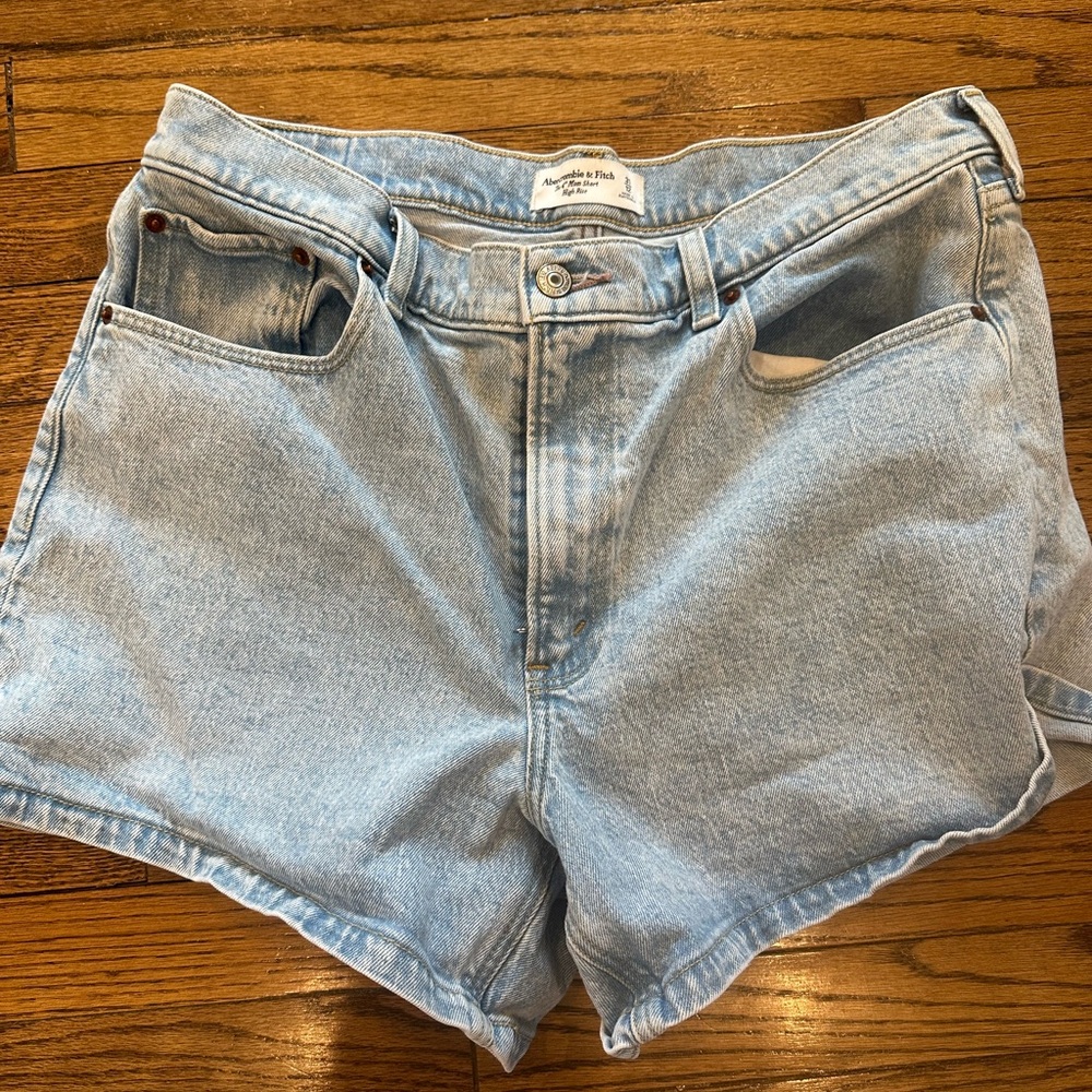 A&F High Rise Mom Jean Denim Shorts